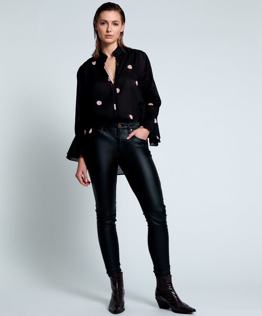 Jett Stretch Leather Look Jeans