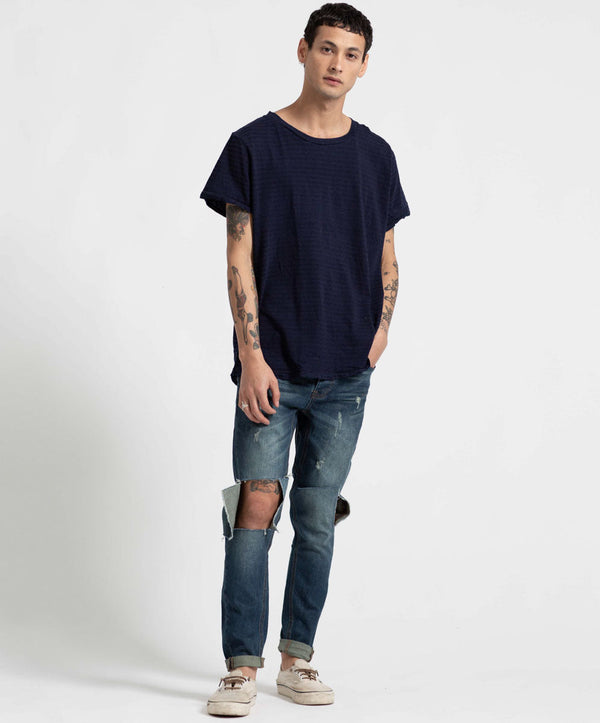 Mens Mr Ray Tee - Indigo Stripe