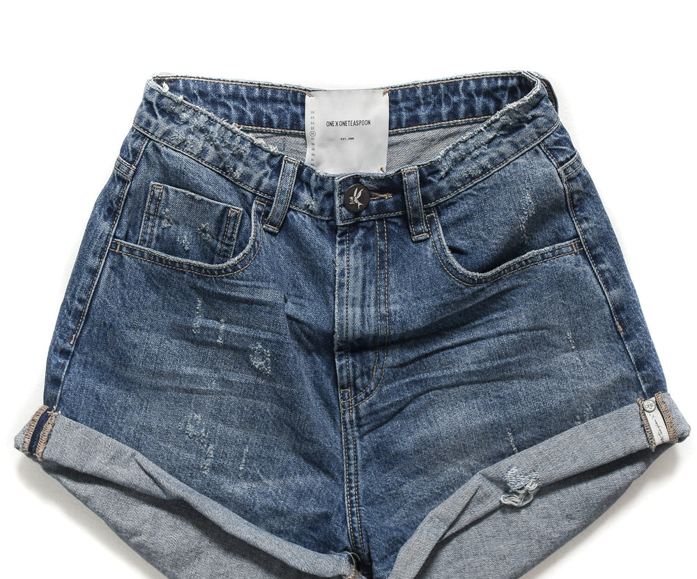 Bandits High Waist Denim Shorts - Oxford Blue