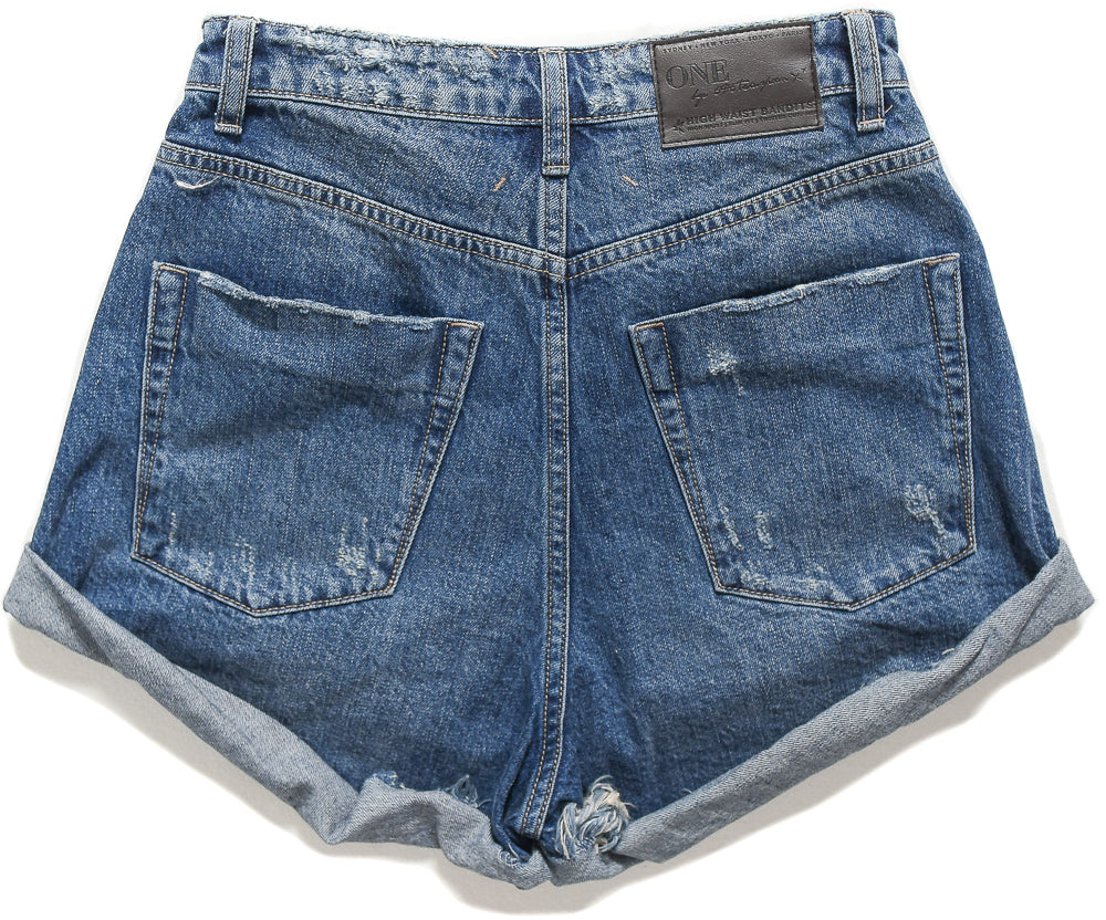 Bandits High Waist Denim Shorts - Oxford Blue