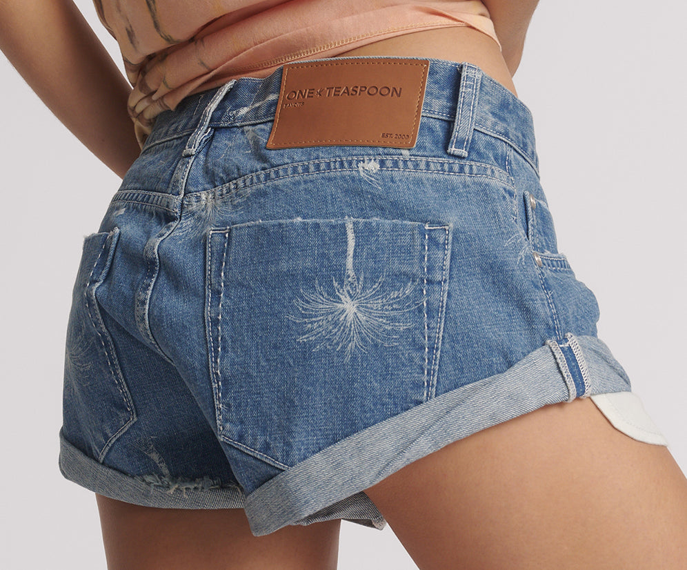 Bandits Low Waist Denim Shorts - Malibu Blue