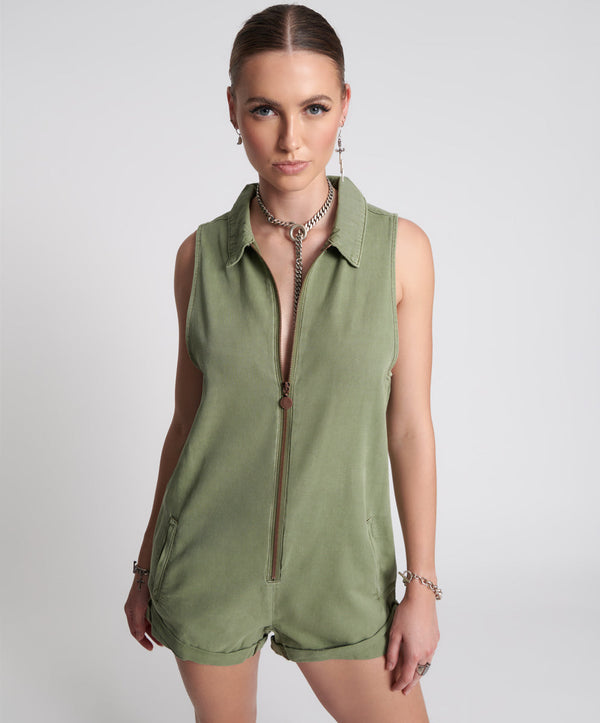 Braxton Mini Utility Jumpsuit - Super Khaki