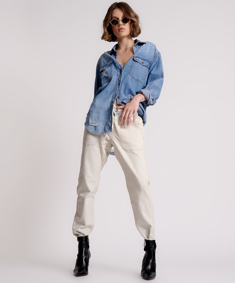 Faded Blue Luxe Stretch Shabbies Jean | One Teaspoon