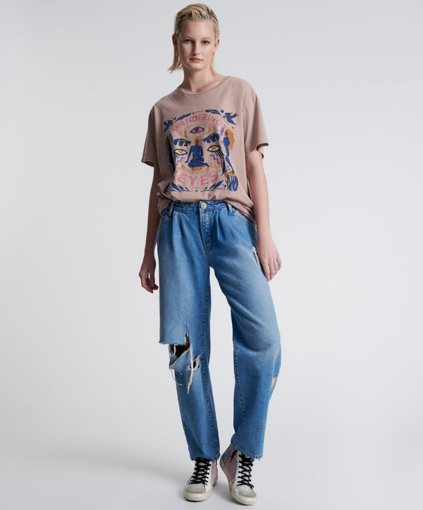 Smiths Low Waist Wide Leg Denim Jeans - Linear Blue