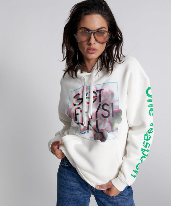 Get Physical Oversized Sweater Hoody - White