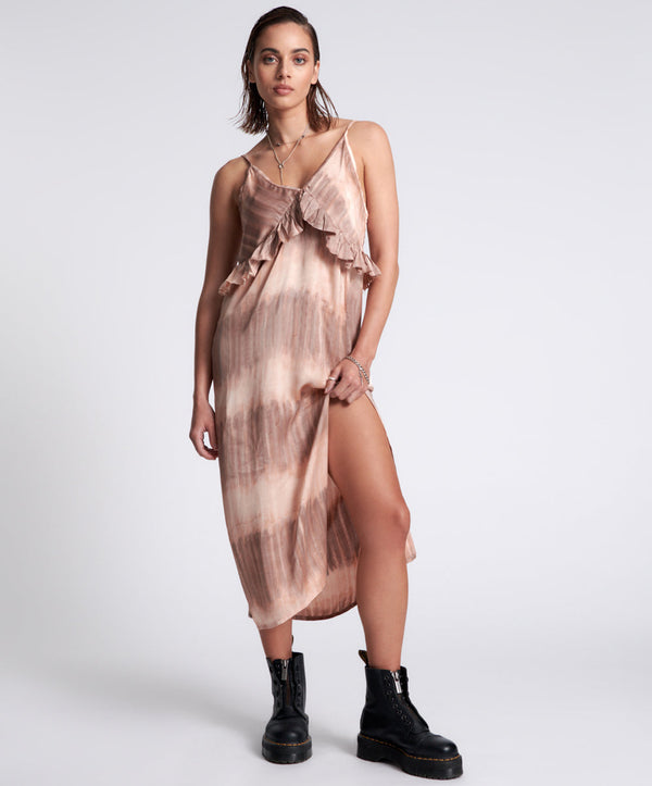 Hand Dyed Rendezvous Slip Maxi Dress - Acid Sky