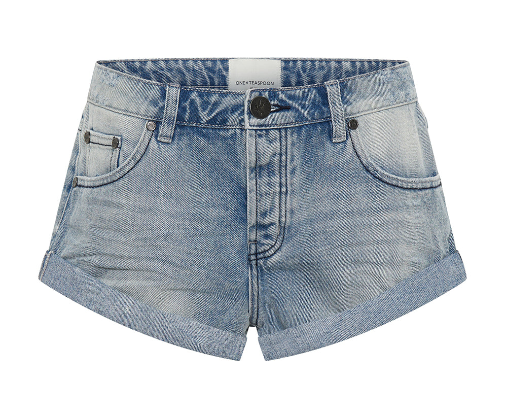 Bandits Low Waist Denim Shorts - Salty Dog Blue