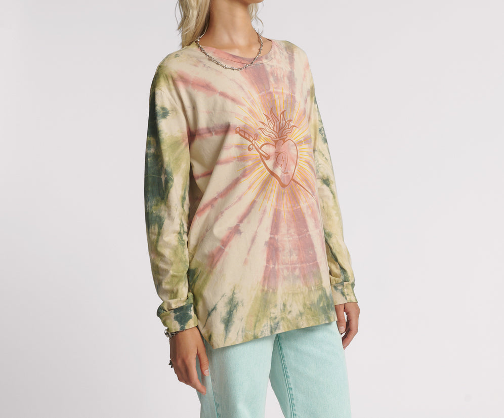 Heart O Steel Tie Dye Longsleeve Tee - Multi