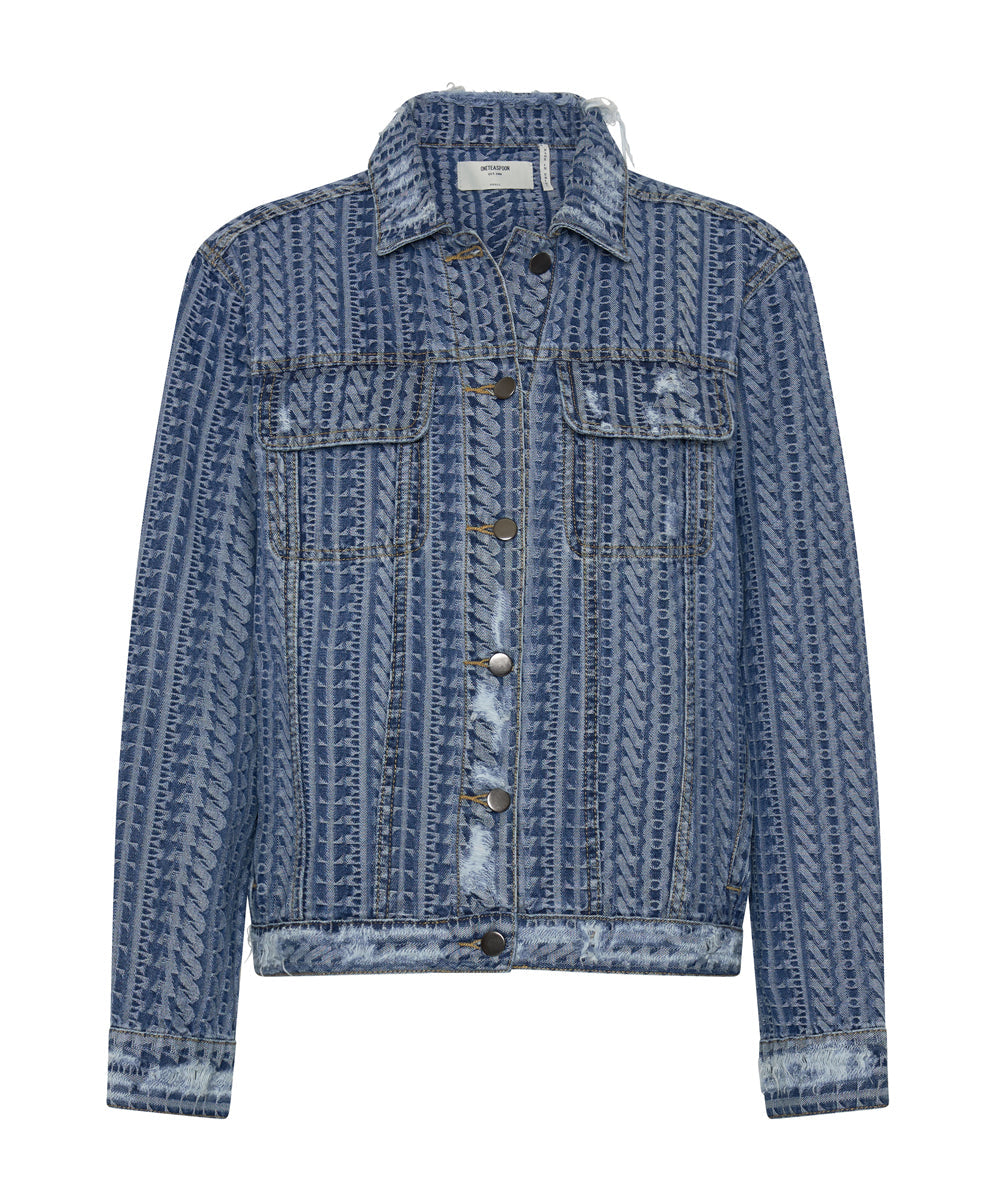 On Repeat Denim Trucker Jacket Dark Blue One Teaspoon