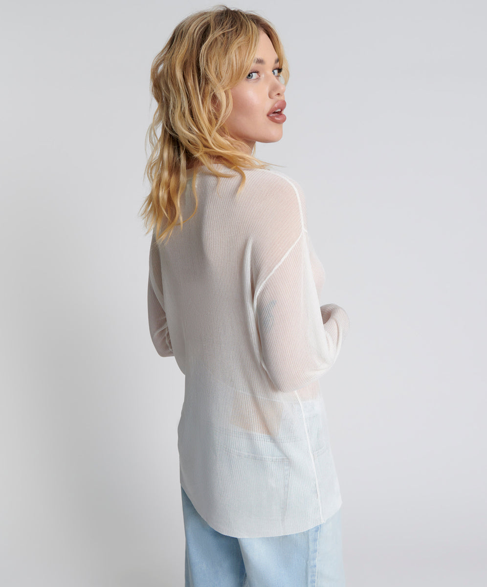 Amity Sheer Rib Knit Top | One Teaspoon