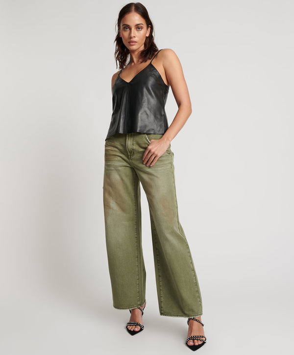 Jackson Mid Waist Wide Leg Denim Jeans - St Khaki