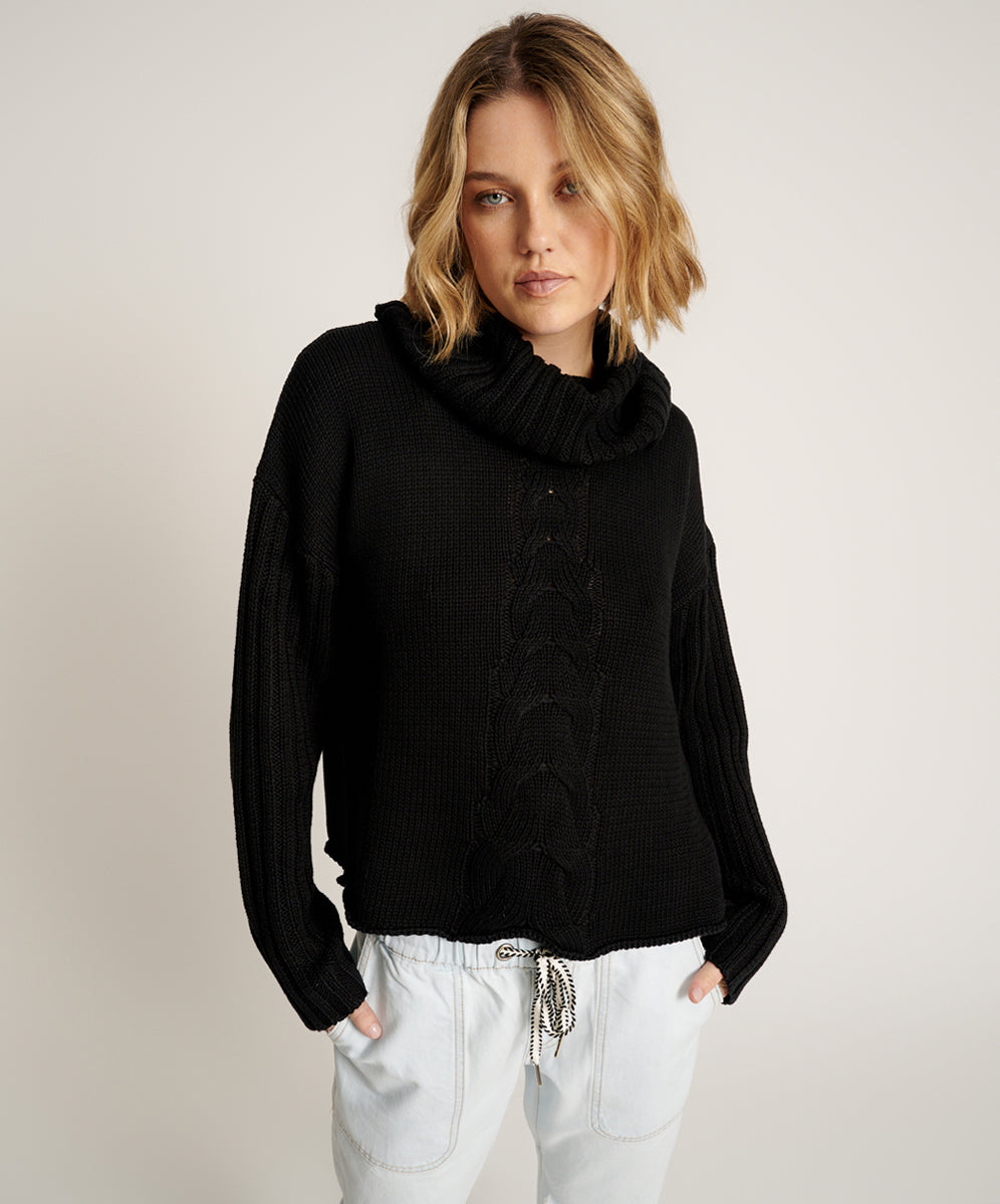 Black thick sweater online