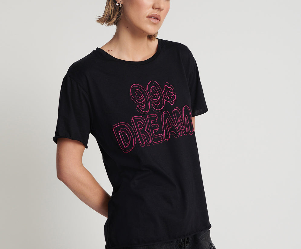 99 CENT DREAMS ORGANIC EMBROIDERED TEE