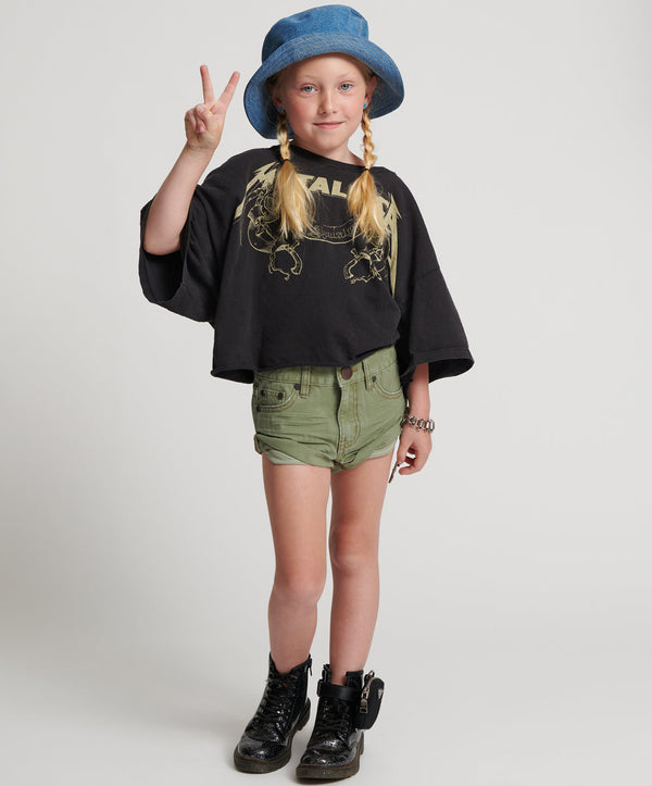 Kids Bandits Low Waist Denim Shorts - Super Khaki