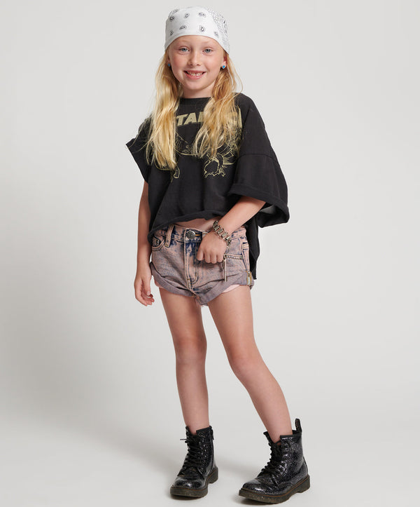 Kids Bandits Low Waist Denim Shorts - Super Khaki