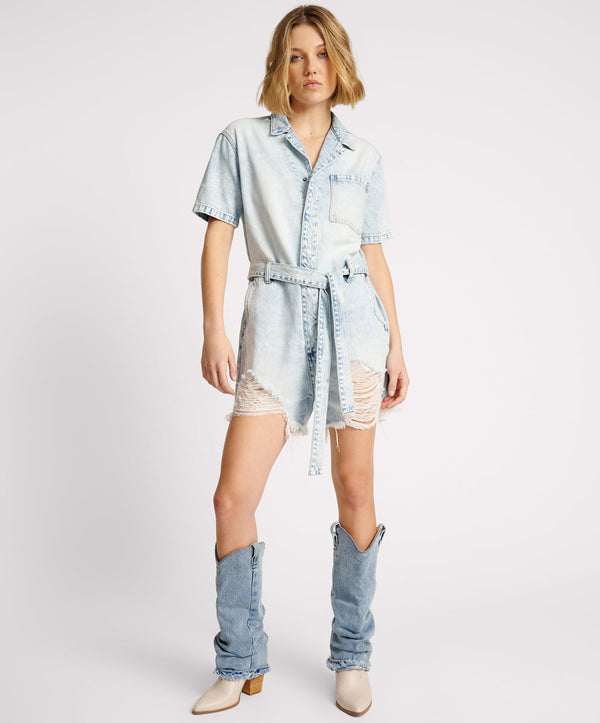 Night Movers Denim Jumpsuit - Depeche Blue