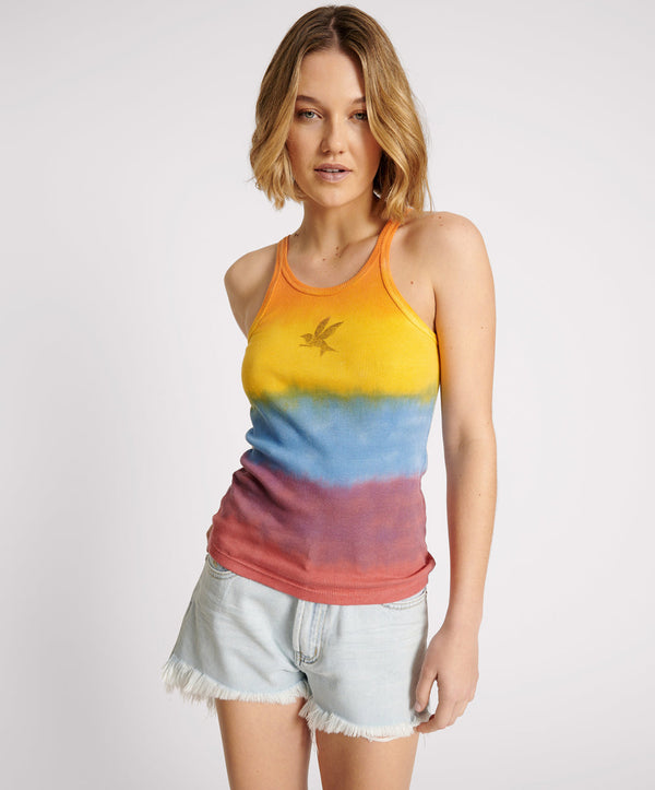 SUNSET STRIPE RIB SINGLET