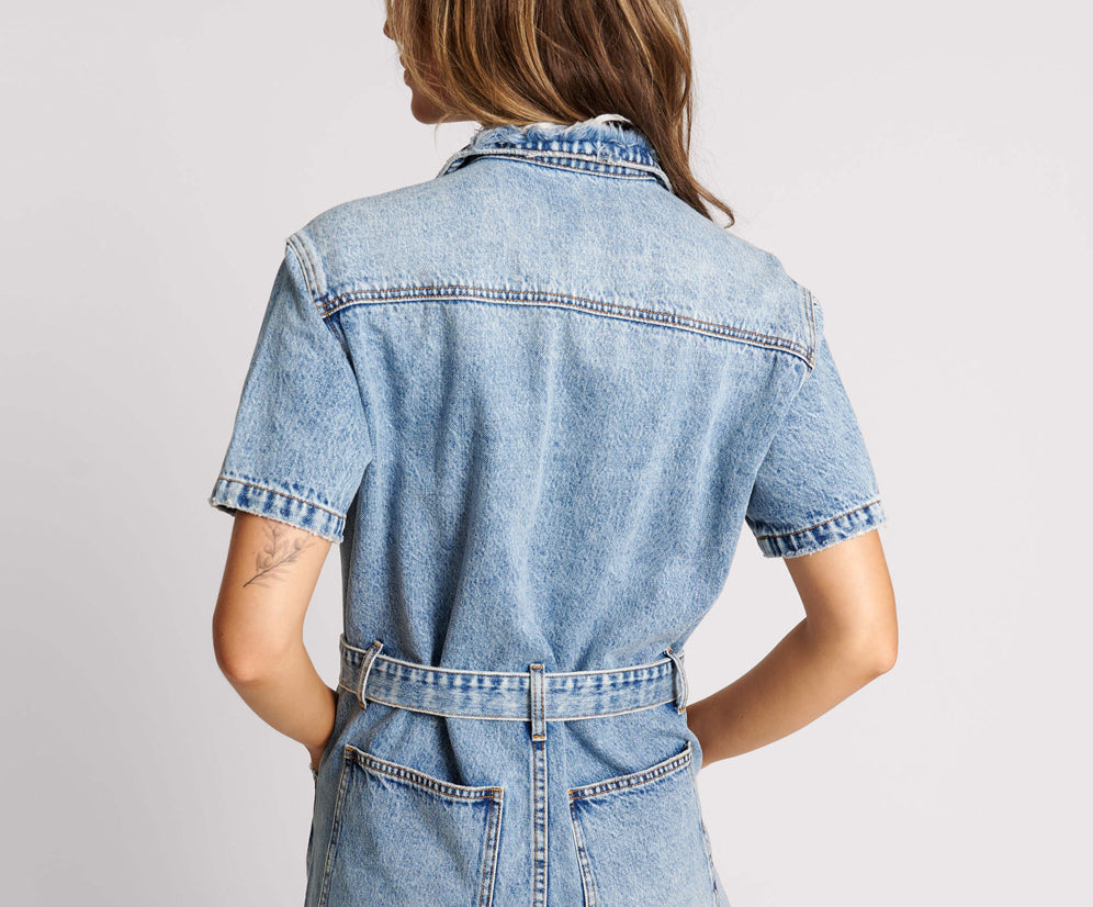 HOLLYWOOD NIGHT MOVERS DENIM JUMPSUIT