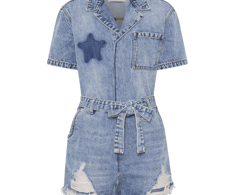 HOLLYWOOD NIGHT MOVERS DENIM JUMPSUIT