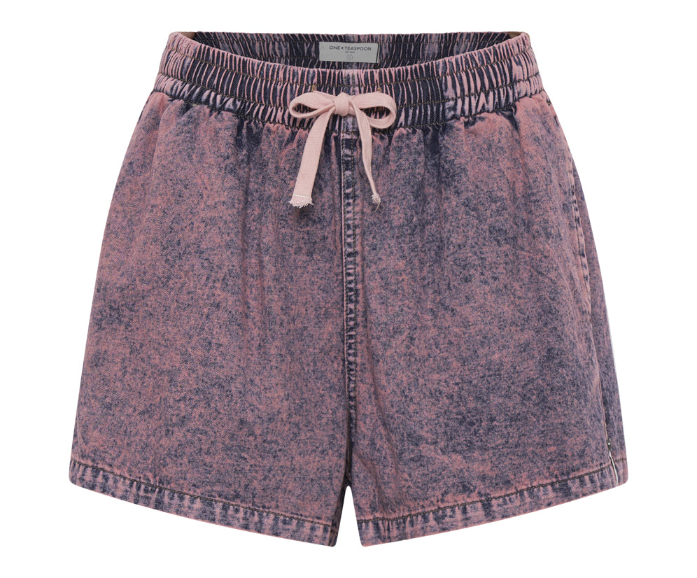 Boxer Low Waist Denim Shorts - Pink Acid