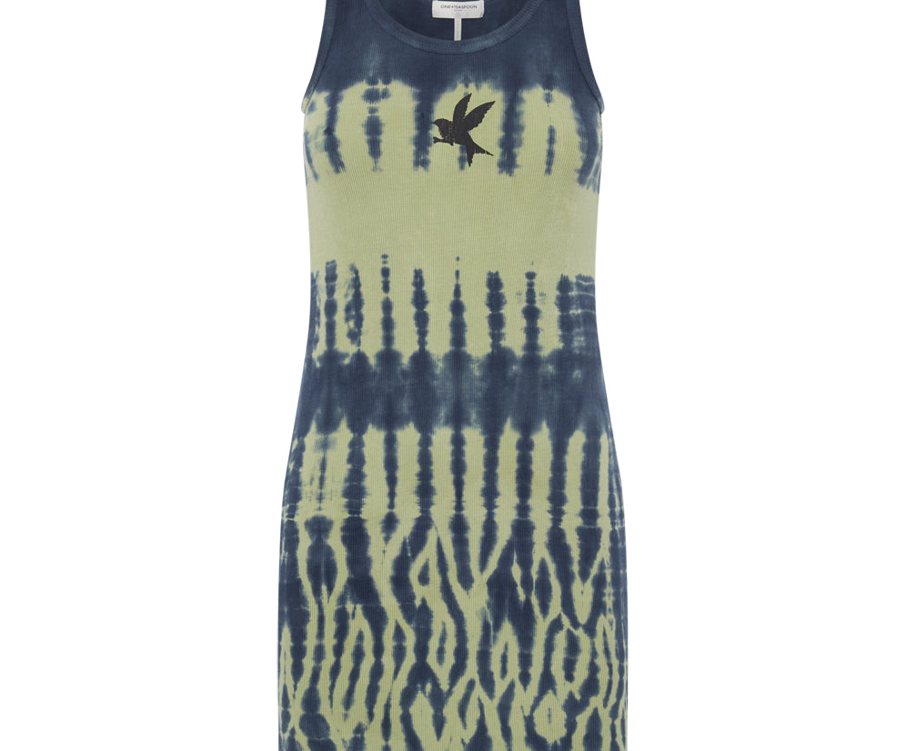 ONE TEASPOON TIE DYE RIB SINGLET MINI DRESS