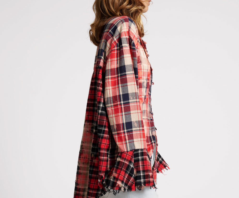 BLEACHED CHECK FANTASIE SHIRT