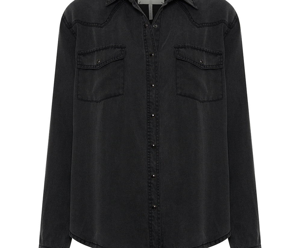 Tencel Western Shirt - Soft Black