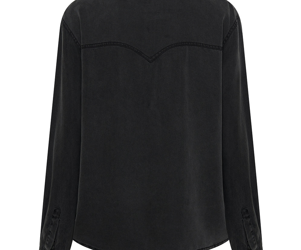 Tencel Western Shirt - Soft Black