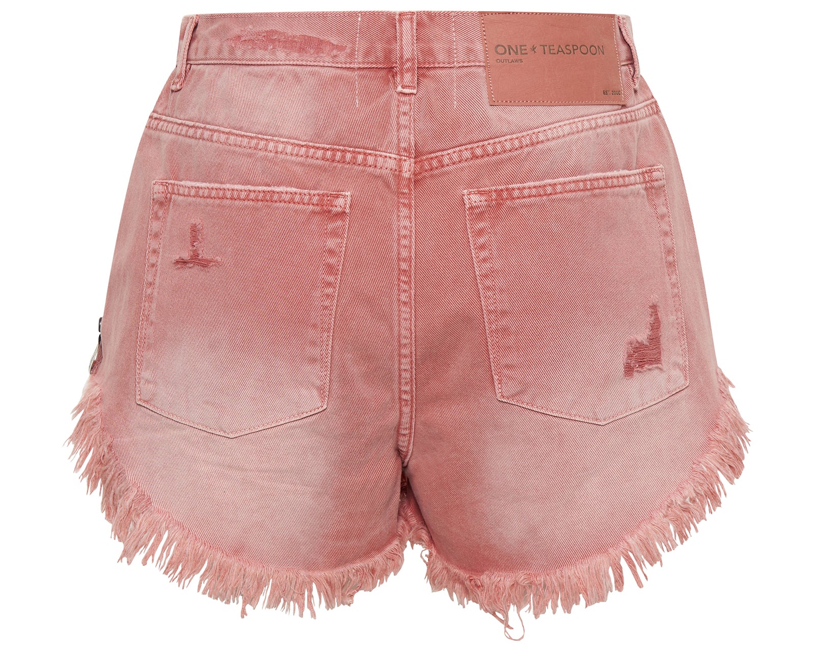 Outlaws Low Waist Mid Length Denim Shorts - Vintage Red