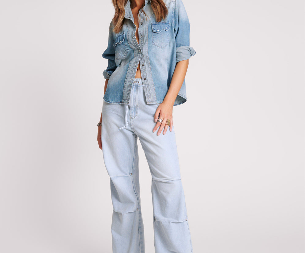 Marley Relaxed Denim Jeans - Blue Latte