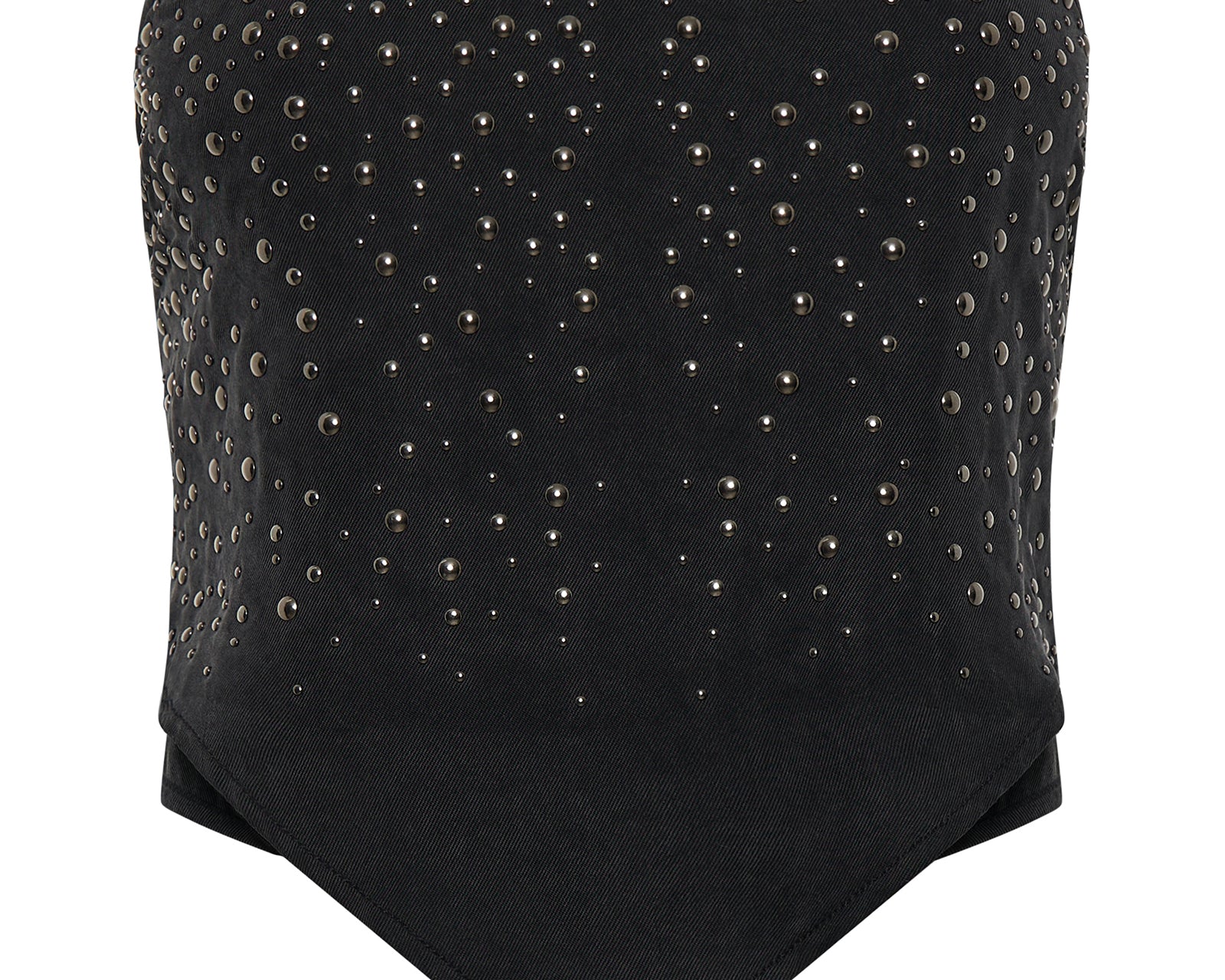 Studded Scarf Bustier Top - Black