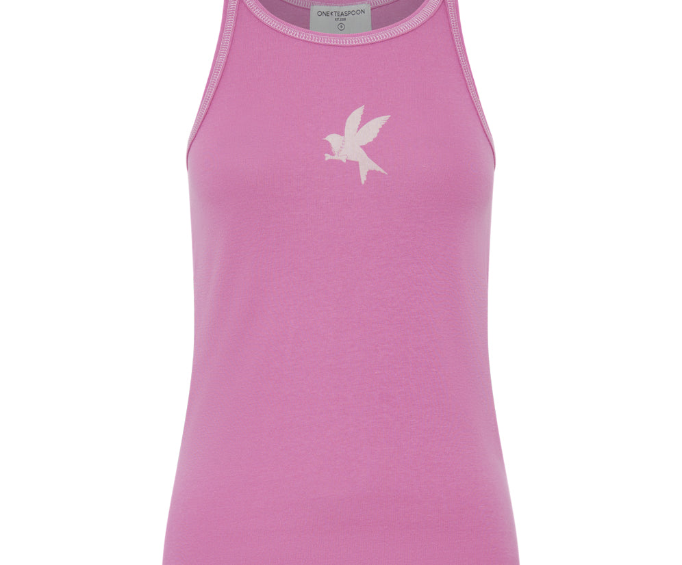 Wild Orchid One Teaspoon Fine Rib Singlet - Wild Orchid