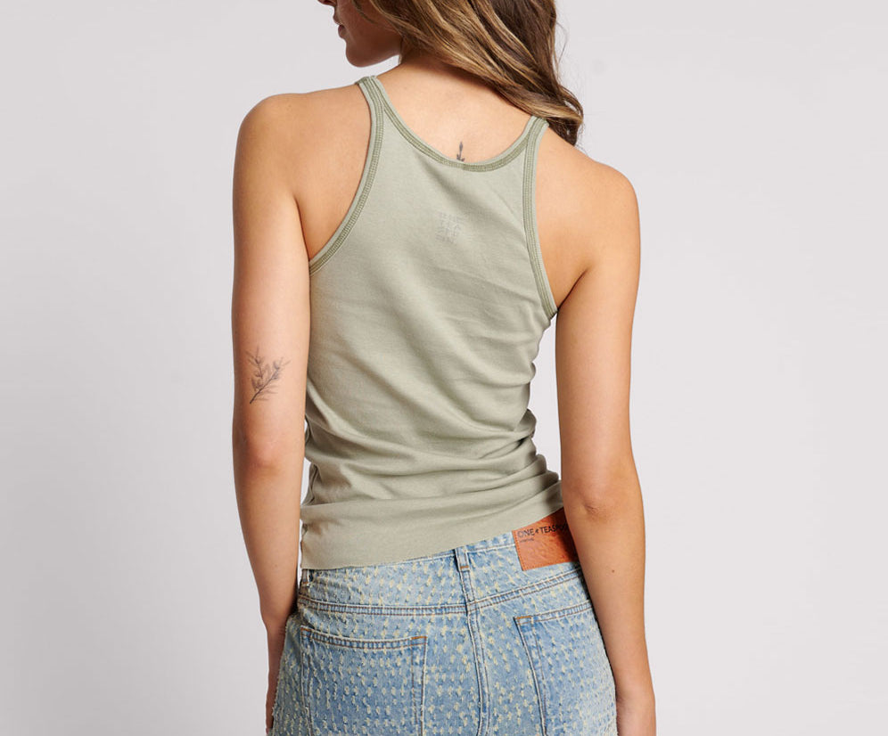 SAGE ONE TEASPOON FINE RIB SINGLET