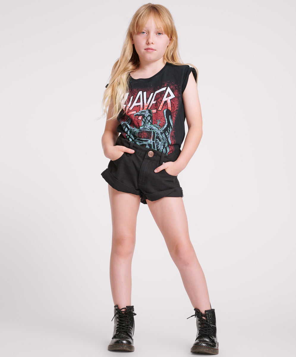 Kids Bandits Low Waist Denim Shorts Black One Teaspoon