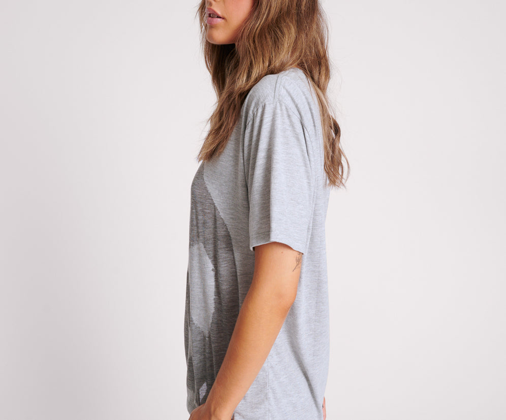 Peace Burnout Basketball Tee - Grey Marl