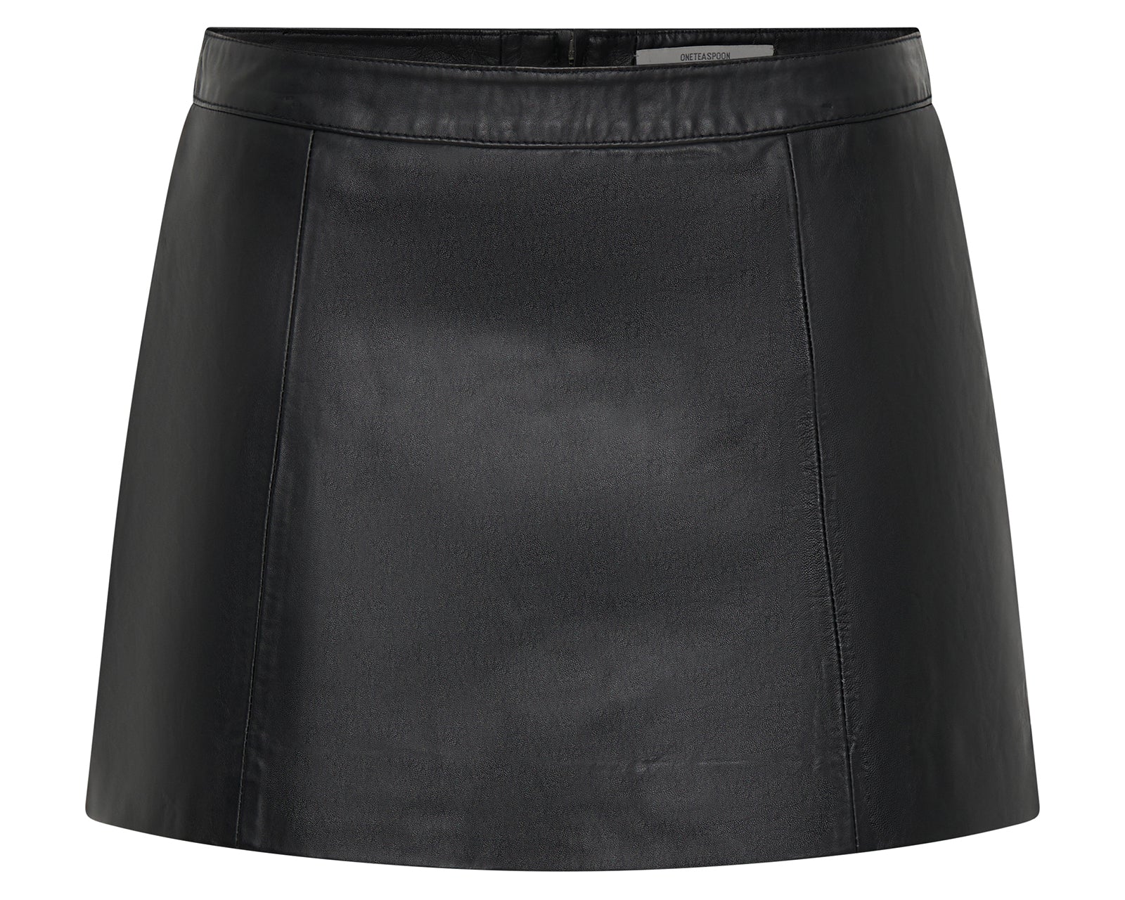 A-Line Leather Mini Skirt - Black