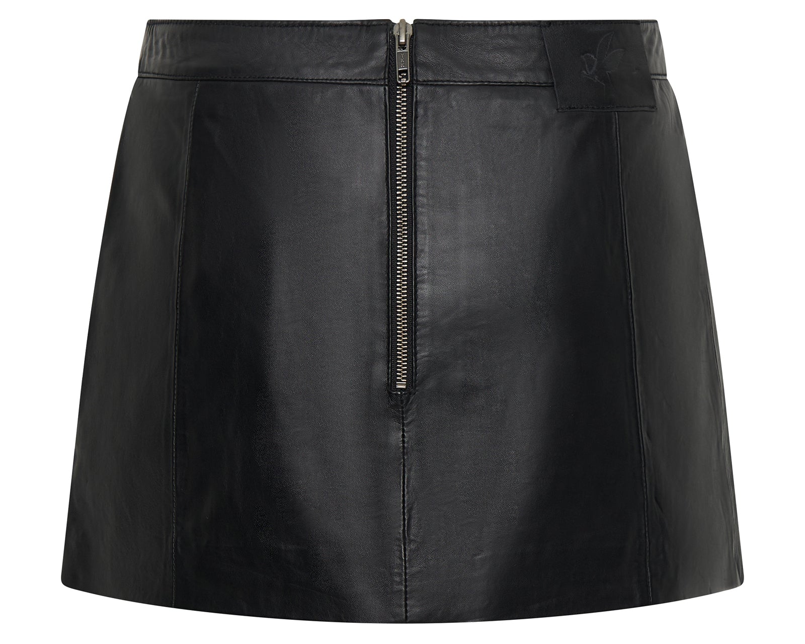 A-Line Leather Mini Skirt - Black