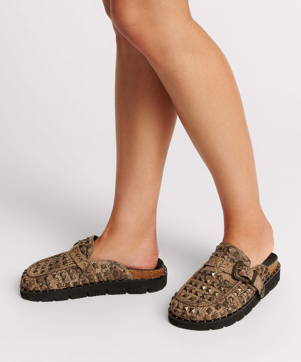 Studded Phoenix Slides - Snake