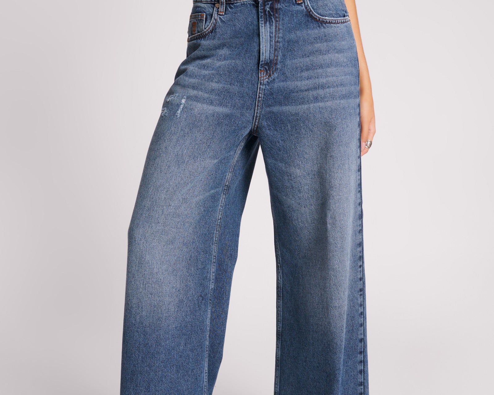 BLUE THUNDER LOVE MACHINES MID WAIST SUPER WIDE LEG JEANS