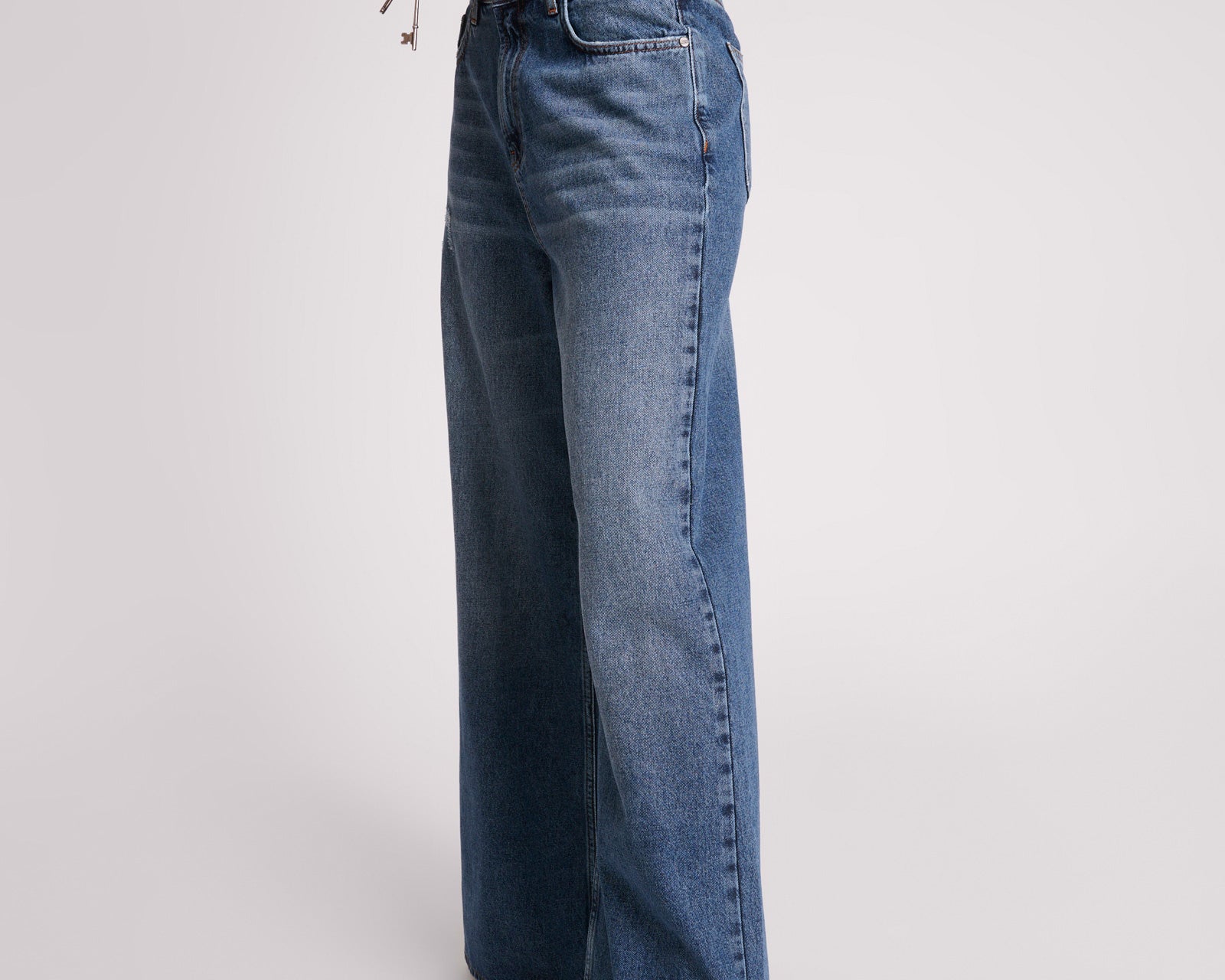 BLUE THUNDER LOVE MACHINES MID WAIST SUPER WIDE LEG JEANS