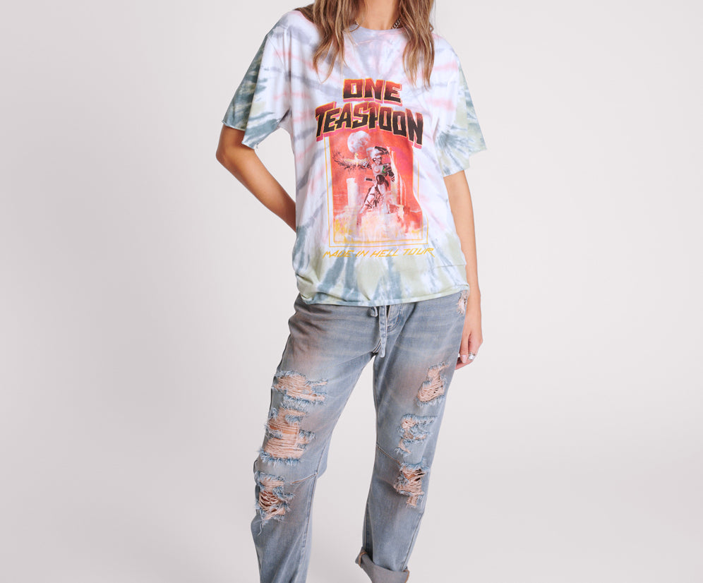 MADE IN HELL TIE DYE OVERSIZED TEE