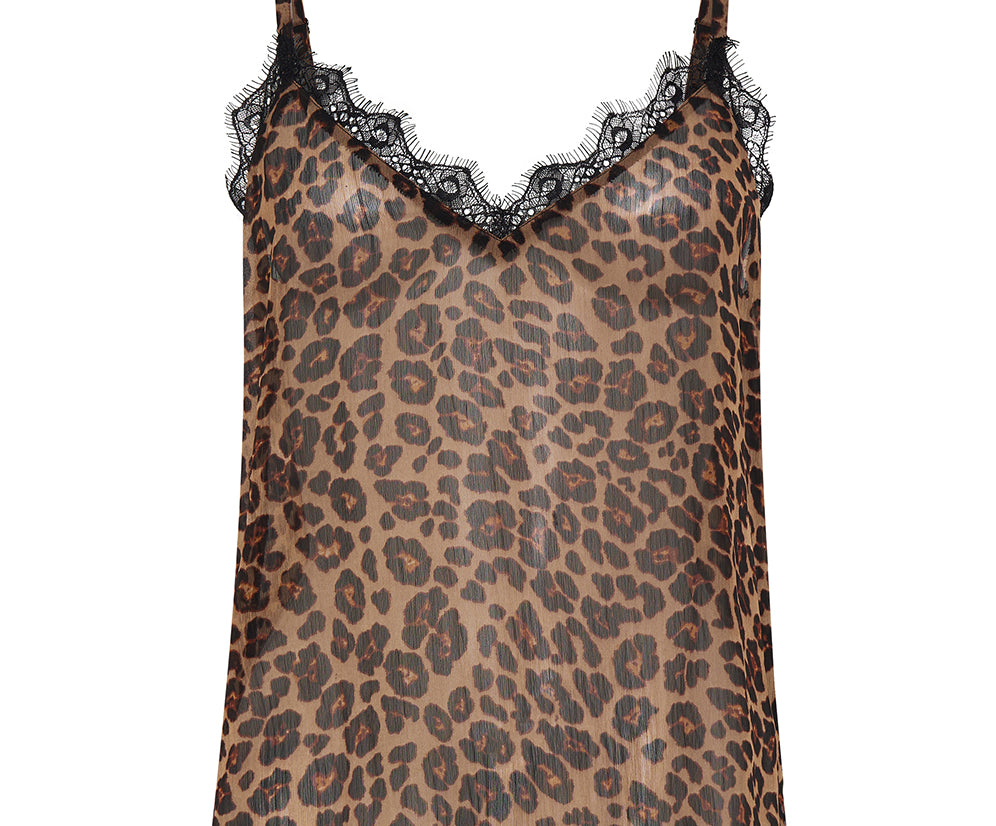 Lace Cami Top - Leopard