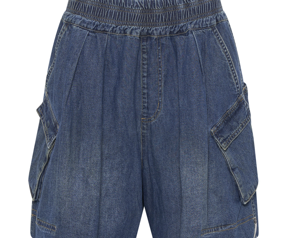 Parachute Denim Shorts - Used Blue