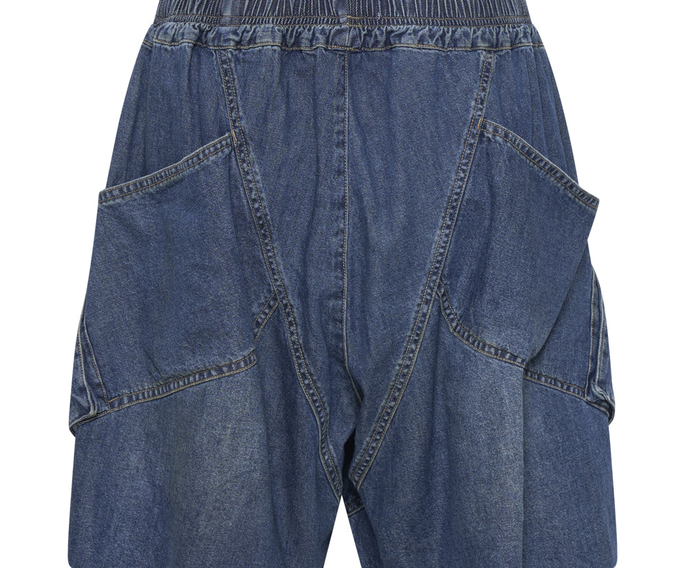 Parachute Denim Shorts - Used Blue