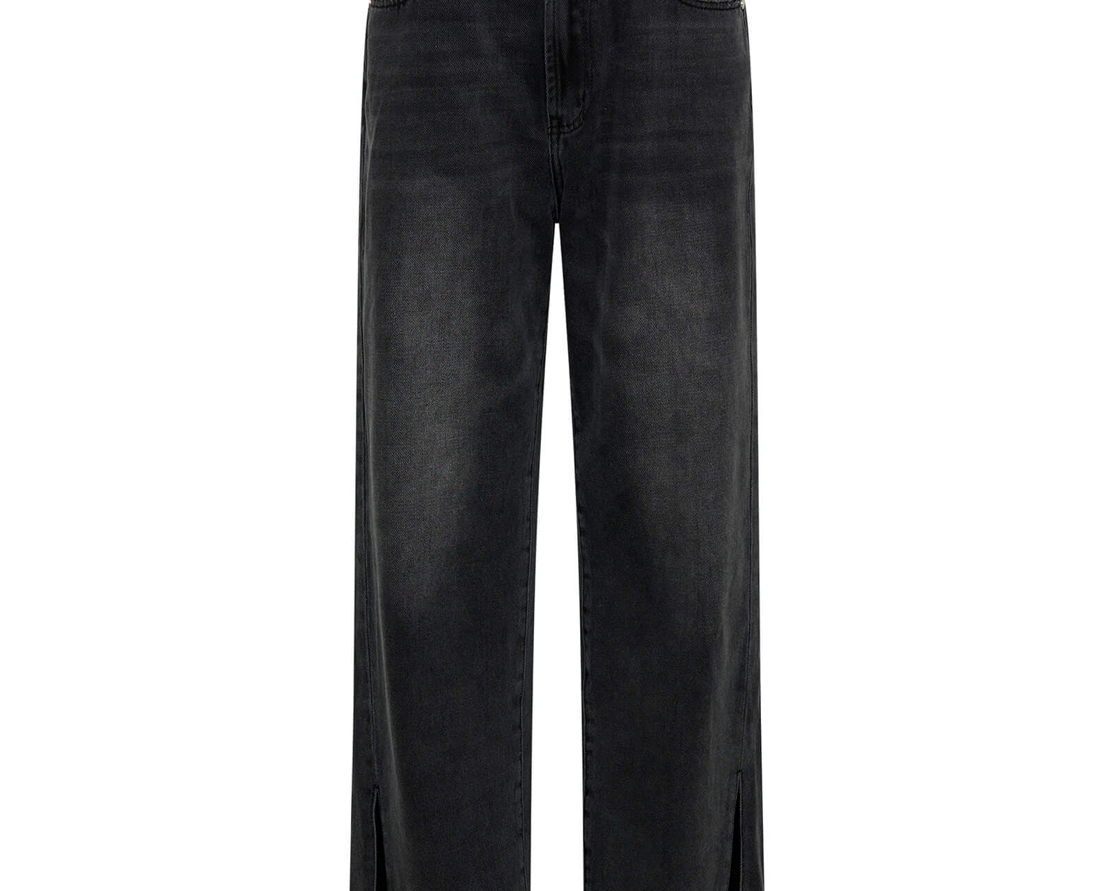 Billie Low Slung Straight Leg Mid Waist Denim Jeans - Faded Black