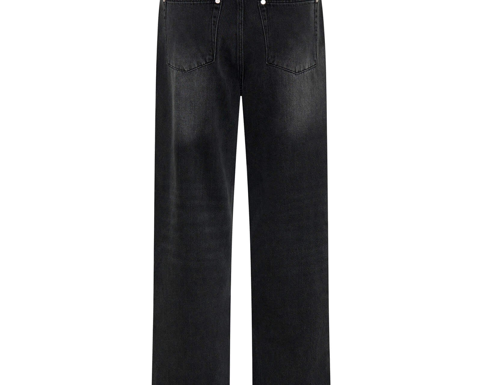 Billie Low Slung Straight Leg Mid Waist Denim Jeans - Faded Black