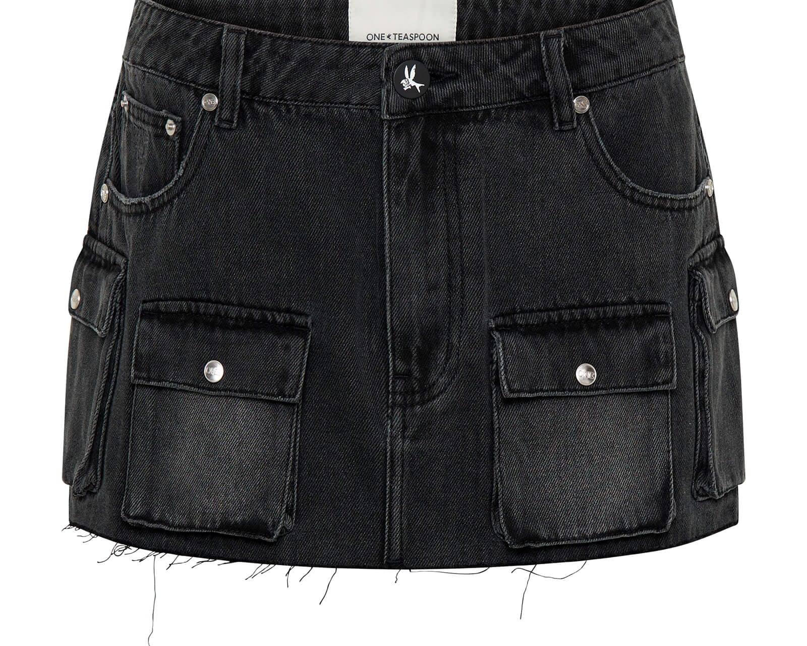 Sloane Low Waist Denim Mini Skirt - Faded Black