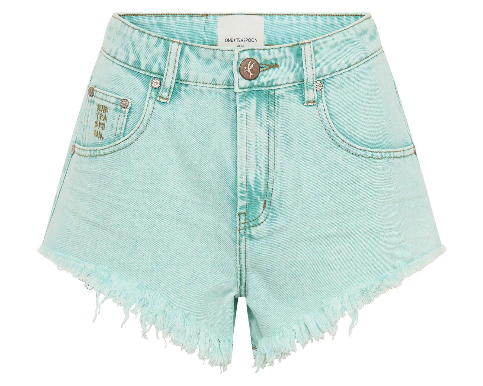 Renegades High Waist Denim Shorts - Mint