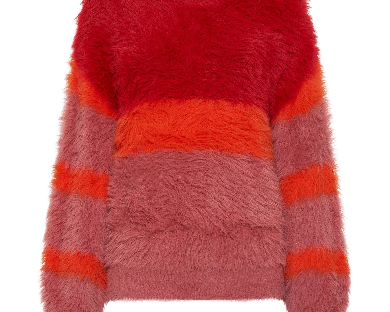 Fluffy Colour Block Sweater - Sunset