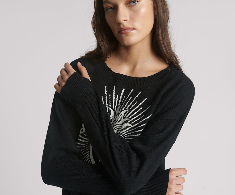 Heart O Steel Knit Jumper - Black